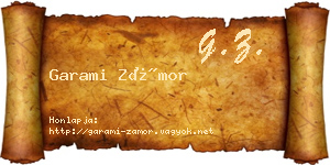 Garami Zámor névjegykártya